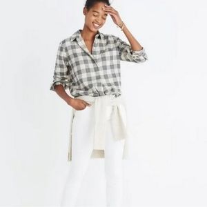 Madewell Exboyfriend Casual Button Down Pullover Top Checkered flannel Size L